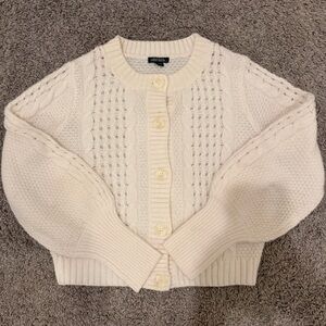 Wild Fable White Cable Knit Cardigan